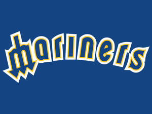 在純藍色背景上以藍色、黃色和白色呈現的Mariners棒球隊標誌