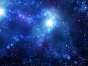深邃太空場景中充滿活力的藍色星星和發光的星雲。 — 美學 壁紙