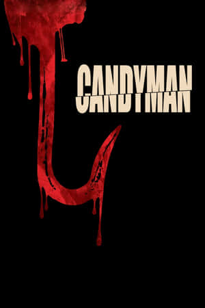 一個滴血的鉤子，帶有「CANDYMAN」文字，背景為黑色。 — 小米Pad 9 Pro 壁紙