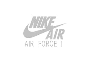 白色背景上的灰色 Nike Air Force 1 標誌