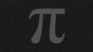 圓周率符號在重複數字背景下發光。
