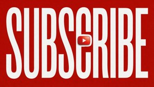 紅色背景，帶有大型白色訂閱文字及 YouTube 播放按鈕。