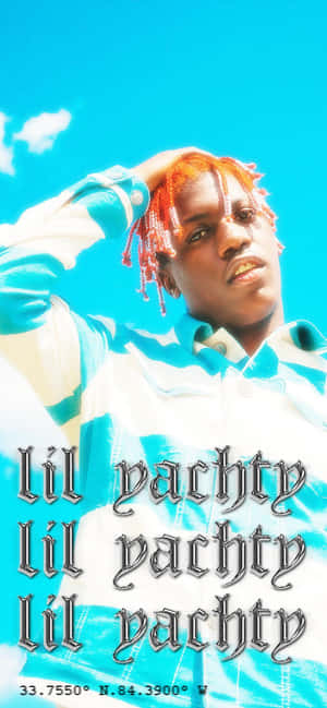 Lil Yachty 的肖像，紅色辮子，背景是明亮的藍天。