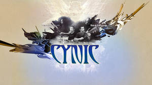Cynic樂隊標誌，以數碼藝術風格呈現五位音樂家和翅膀。 — 藝術 壁紙