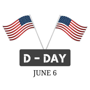 兩面美國國旗在標誌牌上方交叉，標誌著6月6日的D-Day。 — 現代戰爭 壁紙