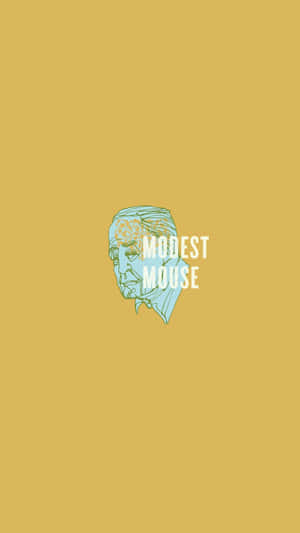 藍色Modest Mouse樂隊標誌插圖，黃色背景 — 黃色美學 壁紙