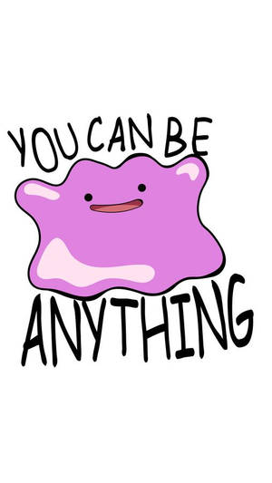一個帶微笑的紫色卡通團塊，上面有粗體黑色文字「You Can Be Anything」。