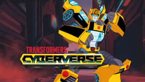 Transformers Cyberverse標誌場景中的黃色機械人Bumblebee