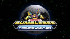 太空中的大黃蜂機械人，帶有Transformers Cyberverse Adventures標題