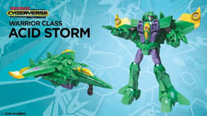 綠色和紫色的變形金剛 Acid Storm 機械人及噴射機模式。