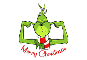 聖誕怪傑角色戴著有Merry Christmas文字的圍巾。