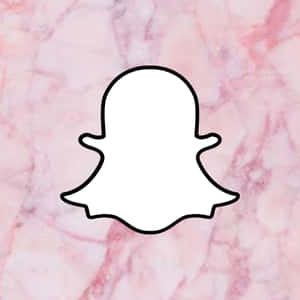 Snapchat鬼魂標誌在粉紅色大理石背景上
