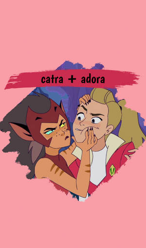 Catra 和 Adora 在一個表情豐富、色彩鮮豔的動畫場景中。