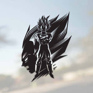 動漫角色，尖刺頭髮，交叉雙臂，背景為多雲天空。