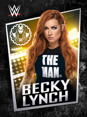 WWE摔角手Becky Lynch在宣傳海報中，身後有舞台燈光。