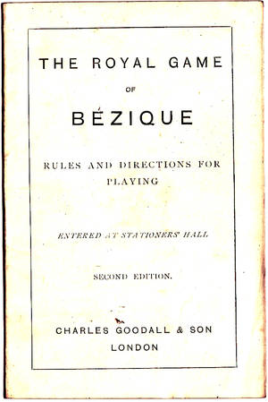 Charles Goodall & Son London 出版的 The Royal Game of Bezique 第二版復古書封。