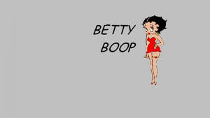 Betty Boop 卡通角色身穿紅色連衣裙擺姿勢，附有名稱文字