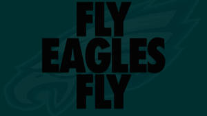 為費城老鷹隊粉絲設計的 Fly Eagles Fly 文字標誌桌布。