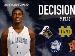 Jaren Jackson Jr.身穿La Lumiere球衣，帶有大學標誌，用於他2016年的決定公告。