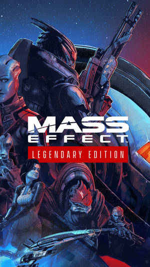 Mass Effect Legendary Edition 封面藝術，包含太空角色和星空背景。