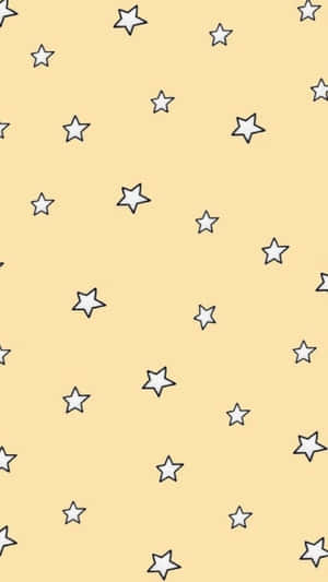 黃色背景帶有白色輪廓星星圖案