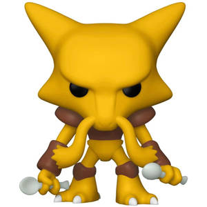黃色Alakazam Funko Pop揸住兩隻匙羹。