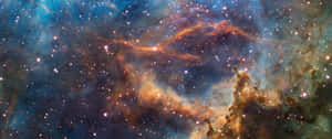 深空中充滿活力的宇宙雲和星星