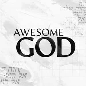 帶有希伯來文字和網格圖案背景的文字 awesome god。 — Awesome GIF 壁紙