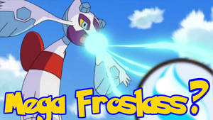 Mega Froslass 在明亮的藍天下發射冰光束。 — 天空 壁紙