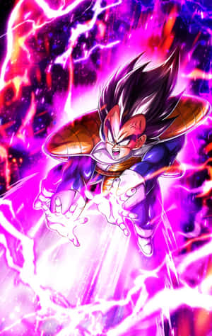 超級撒亞人藍比達釋放出帶有紫色閃電的強大能量衝擊波。 — Nubia Flip2 壁紙