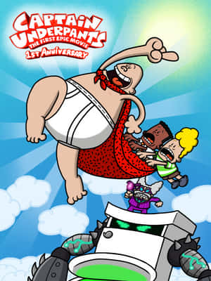 Captain Underpants 同細路一齊飛，下面有個機械人反派潛伏緊。