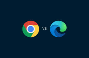 Chrome 和 Edge 瀏覽器標誌在深色背景上並排比較