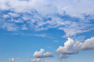 晴朗日子藍天中散佈的白雲