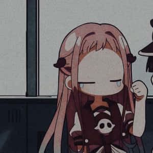 粉紅色頭髮的動漫女孩一邊握拳一邊哭泣。 — 可愛動漫頭像gif 壁紙