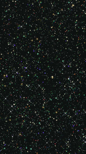 鮮豔的星星在帶有網格圖案的黑暗宇宙天空中閃耀。