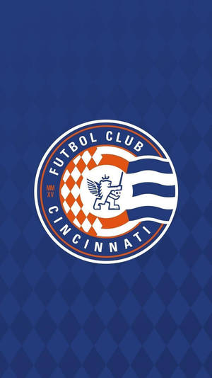 Futbol Club Cincinnati 足球隊標誌在藍色菱形背景上。 — 足球 壁紙