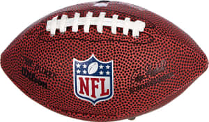 官方NFL足球，帶有紅色皮革質感和白色鞋帶。