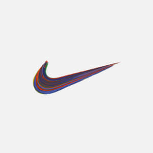 淺灰色背景上色彩繽紛的筆觸Nike勾號標誌