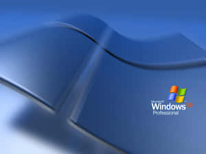 Windows XP Professional 標誌，帶有藍色波浪設計和漸變背景