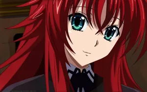 紅髮藍眼的動漫女孩,穿著校服