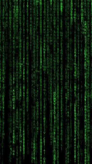 綠色數碼代碼在黑色屏幕上落下，就像 Matrix 電影中一樣。