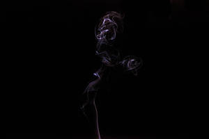 紫色煙霧在黑暗虛空中升起並扭曲，形成優雅、幽靈般的輪廓。