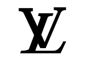 白色背景上的黑色Louis Vuitton標誌 — 路易威登 壁紙