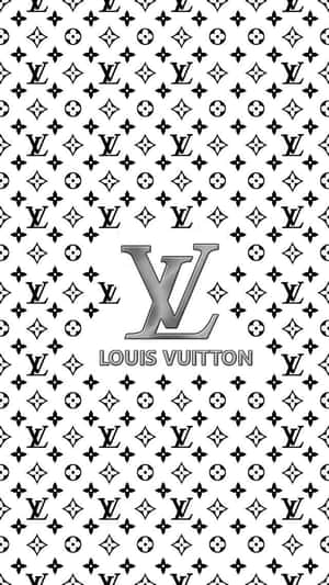 帶有中央標誌的Louis Vuitton字母組合圖案牆紙