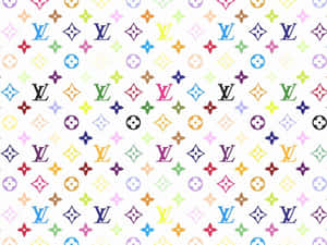 白色背景上的彩色路易威登字母組合圖案