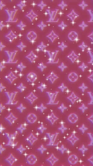 粉紅色 Louis Vuitton 字母圖案，帶有閃爍光芒。 — 淺粉紅色美學動圖 壁紙