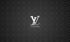 花押字圖案背景上的 Louis Vuitton 標誌