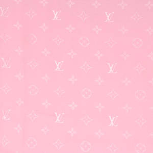 帶有白色 Louis Vuitton 字母組合圖案的粉紅色布料