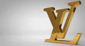 白色背景上的金色 Louis Vuitton 標誌