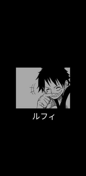 動漫角色路飛在漫畫面板中咧嘴笑並指著觀眾。